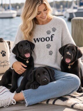 Anthropologie Wooden Ships Gray WOOF Mohair Blend Sweater size M/L